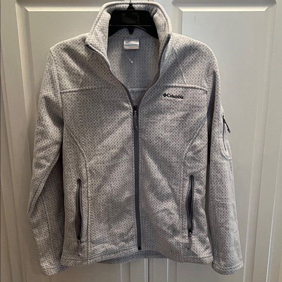 Columbia Light Gray Patterned Fleece Jacket Trek NWOT - Picture 1 of 8